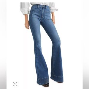 Veronica Beard Sheridan Bell Bottom Blue Flare Jeans in Airway